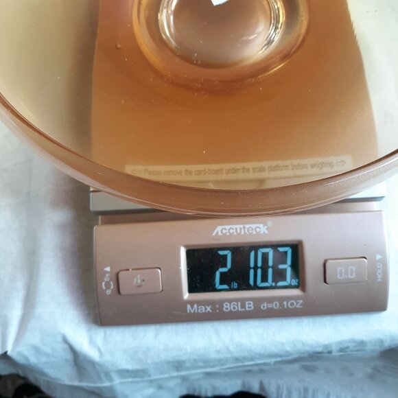 Moderne by Jeannette? 10" bowl Marigold Carnival Glass Iridescent Luster Fall - Picture 5 of 5